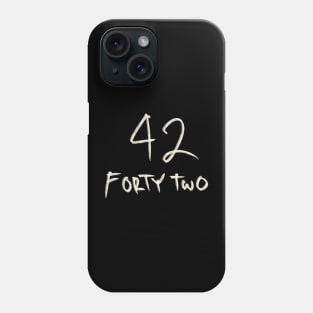 Hand Drawn Letter Number 42 Forty Two Phone Case