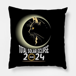 Solar Eclipse 2024 Shirt Total Eclipse April 8th 2024 Cat Pillow