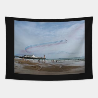 Bournemouth Pier blue skies aeroplanes Tapestry