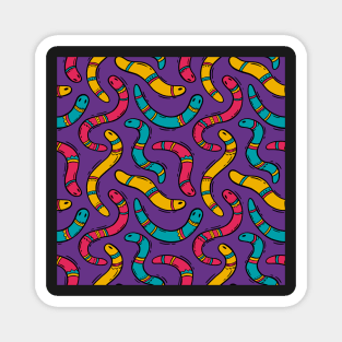 Serpent Dance: Cartoon Snake Pattern Magnet