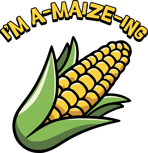 I'm A-Maize-ing! Cute Corn Cartoon Kids T-Shirt by Cute And Punny