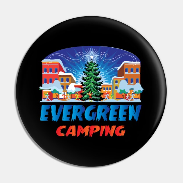 Evergreen Camping Winter Wonderland Gift Pin by BarrelLive