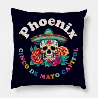 Phoenix Cinco de Mayo 2023 Sugar Skull Arizona Pillow