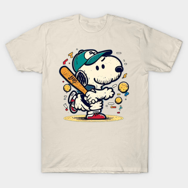 Discover snoopy play baseball abstract cute - Snoopy - T-Shirt