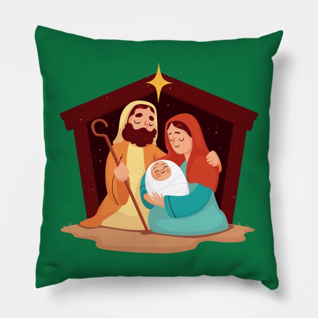 Nativity Scene Concept Pillow by Mako Design 