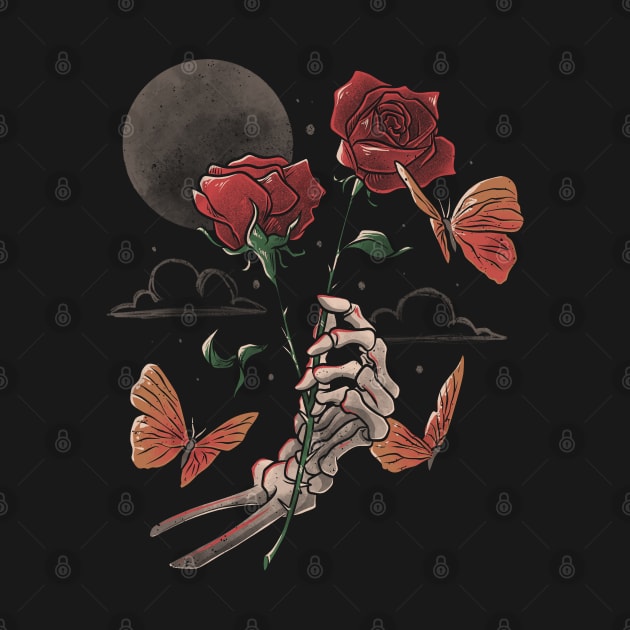 Love and Thorns - Skull Flowers Gift by eduely