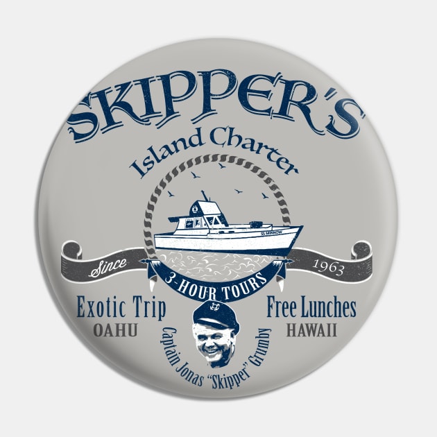 Skipper's Island Charter 3 Hour Tour Lts Pin by Alema Art