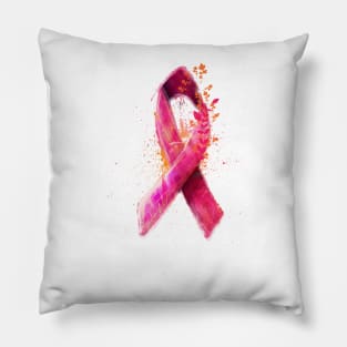 pink ribbon tshirt Pillow