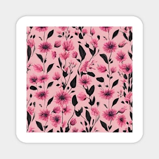 pink flower pattern Magnet