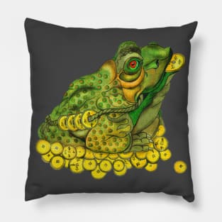 Feng Shui Money Frog for Good Luck Pillow