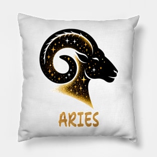 silhouettes golden silhouettes golden Aries Zodiac Sign Astrology born march April & May Birthday Aries Zodiac Horoscope march April & May Birthday Pillow