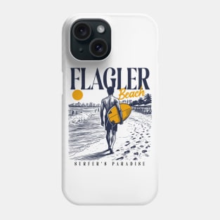 Vintage Surfing Flagler Beach, Florida // Retro Surfer Sketch // Surfer's Paradise Phone Case