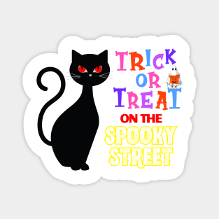 Whiskers: Trick or Treat on the Spooky Street Magnet