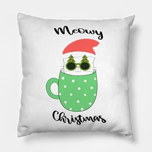 Cat christmas Meowy christmas Pillow