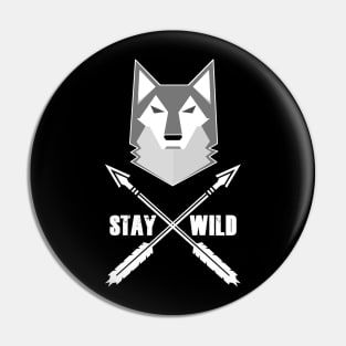 Stay Wild Wolf Wilderness Wolves Adventure Pin