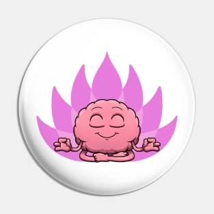 Meditating Brain Sitting With Lotus Background Pin