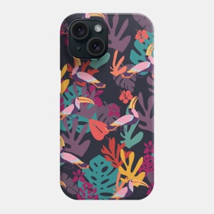 Tropical Jungle and Toucans Pattern Phone Case