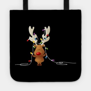 Reindeer Christmas Lights Shirt Merry Christmas Gifts Shirt For Family Tote