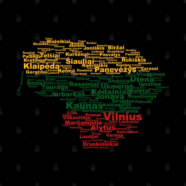 Lithuania on dark background by hyperactive