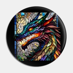 Stained Glass Dragon Pin