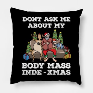 Foodie Gifts Food Coma Funny Christmas Pun Santa Claus Pillow