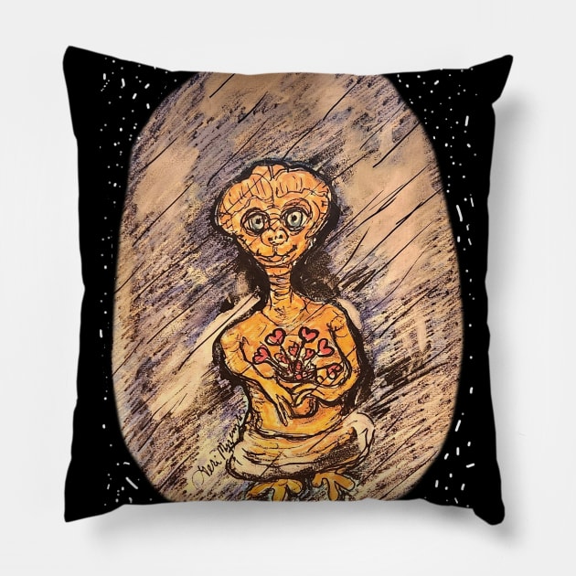 E.T. the Extra-Terrestrial going home Pillow by TheArtQueenOfMichigan 