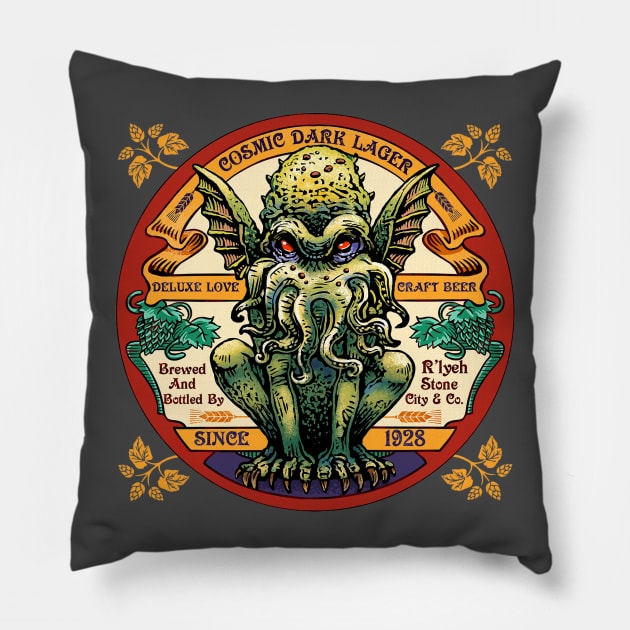 Cosmic Dark Lager Pillow by ChetArt