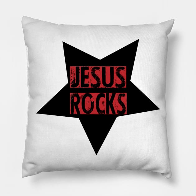 jesus rocks christian Pillow by theshop