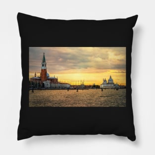 Beautiful Venetian Buildings at Sunset Pillow