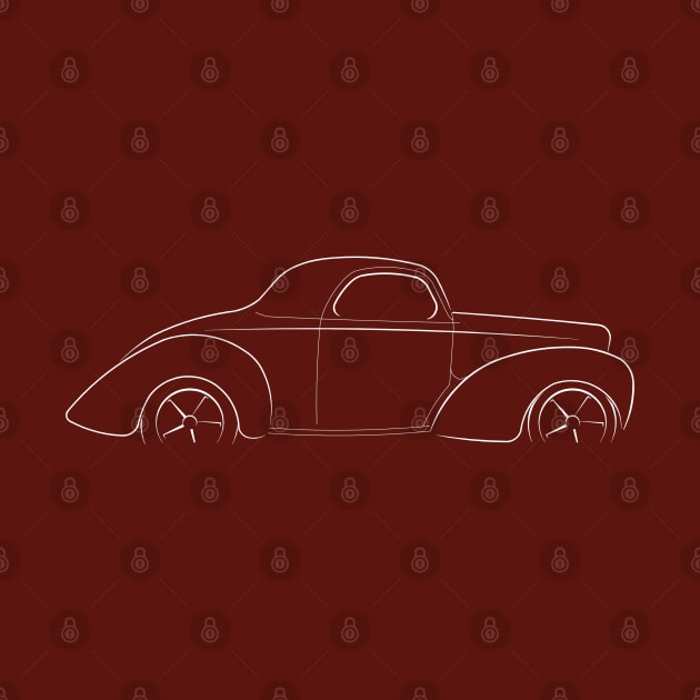 1941 Willys Coupe - profile stencil, white by mal_photography