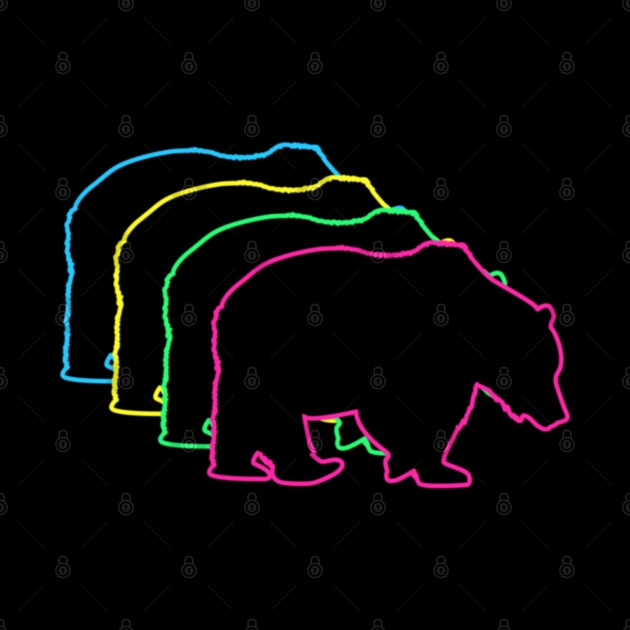 Bear 80s Neon by Nerd_art