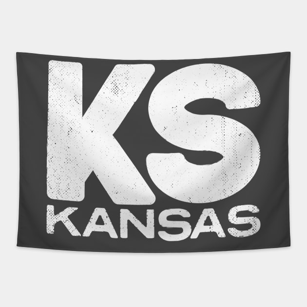 KS Kansas State Vintage Typography Tapestry by Commykaze