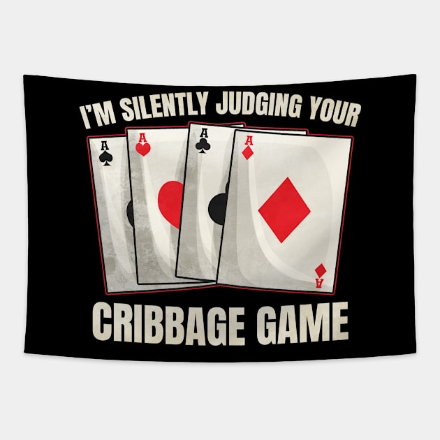 Cribbage Silently Judging Your Cribbage Game Tapestry by ChrisselDesigns