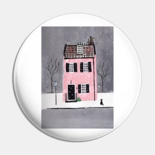 Winter Town House Pin