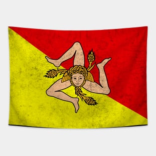 Siciliy / Vintage Look Flag Design Tapestry