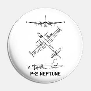 P-2 Neptune American Anti-submarine Warfare Aircraft Schematic Blueprints Pin