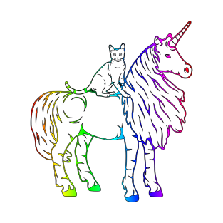 Purrfect cat on a unicorn riding rainbow T-Shirt
