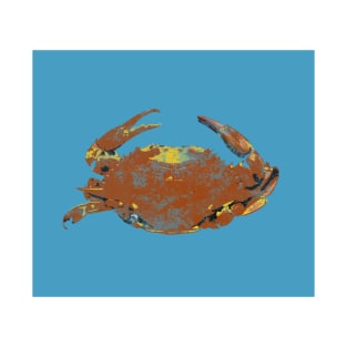 Crab motif on blue T-Shirt