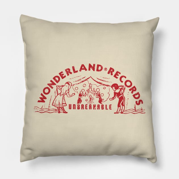 Wonderland Records Pillow by MindsparkCreative