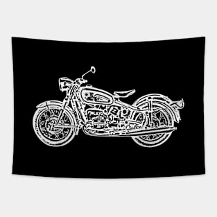 R50 Bike White Sketch Art Tapestry