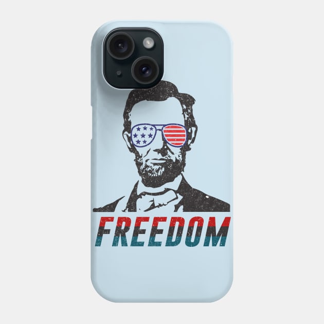 Hipster Abraham Lincoln in Sunglasses - Freedom Phone Case by StudioGrafiikka