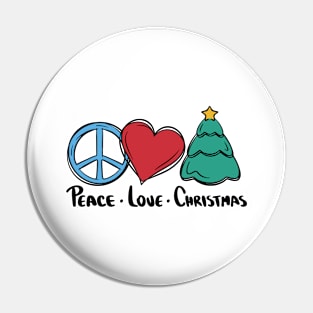 Peace Love Christmas Trio Pin