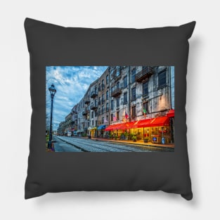 River Street Savannah Georgia Pillow