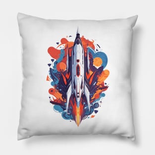 Future Spaceship Vector Artwork Pillow