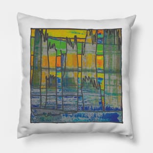 Liminal Space II in Weathered Sunrise Abstraction Pillow