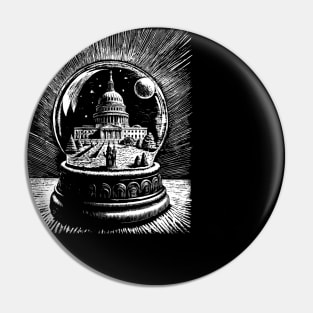 Capitol Washington in a snow globe Pin