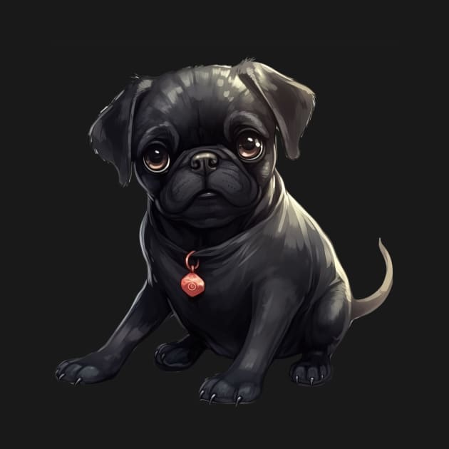 Black Pug Dog by Paul Walls