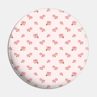 Pink Roses Pattern on Pale Pink Pin