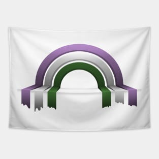 Genderqueer  Pride Flag 3D Drip Rainbow Design Tapestry