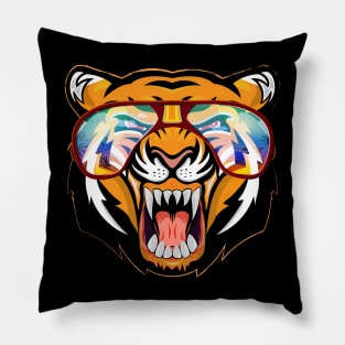 Tiger Face In The Summer Pillow